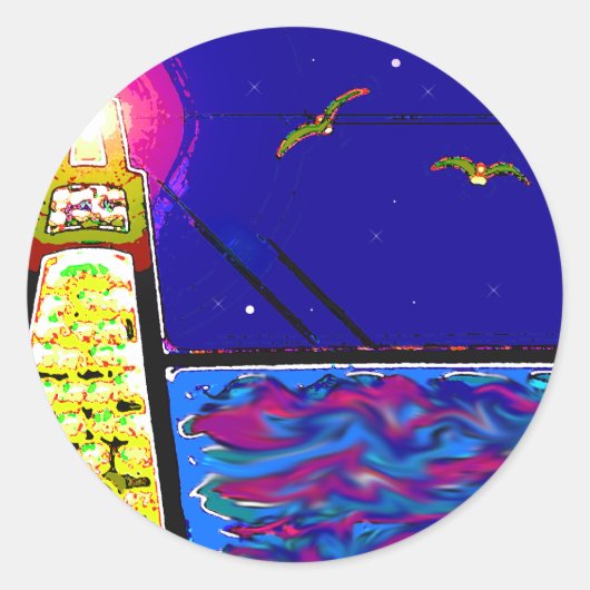 vuurtoren ronde sticker (Voorkant)