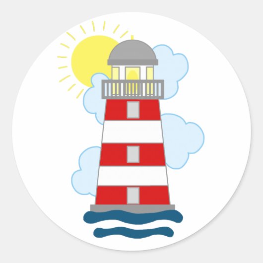 vuurtoren ronde sticker (Voorkant)