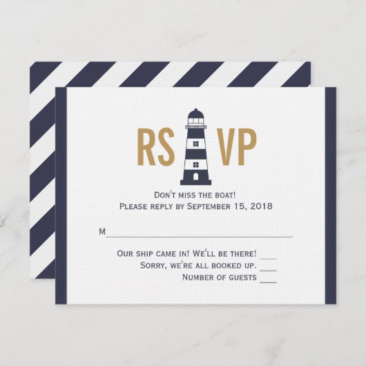 vuurtoren RSVP kaartje (Voorkant / Achterkant)