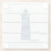 Vuurtoren Rustiek Strand Decor Glas Onderzetter (Achterkant)