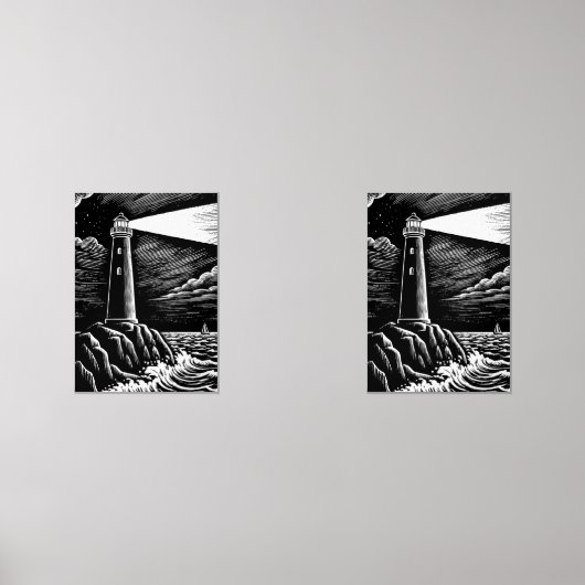 Vuurtoren 's nachts muurkunst sets (Voorkant)