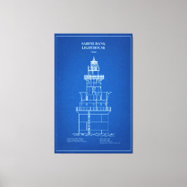 Vuurtoren Sabine Bank - Texas - AD Canvas Afdruk