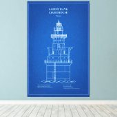 Vuurtoren Sabine Bank - Texas - AD Canvas Afdruk (Insitu (Houten vloer))