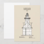 Vuurtoren Sabine Bank - Texas - SBD Bedankkaart (Voorkant / Achterkant)