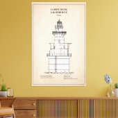 Vuurtoren Sabine Bank - Texas - SBD Canvas Afdruk (Insitu (Woonkamer))