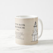 Vuurtoren Sabine Bank - Texas - SBD Koffiemok (Voorkant rechts)