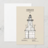 Vuurtoren Sabine Bank - Texas - SBD Notitiekaartje (Voorkant / Achterkant)