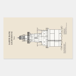 Vuurtoren Sabine Bank - Texas - SBD Rechthoekige Sticker