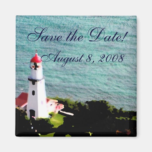 Vuurtoren save the date magneet (Voorkant)