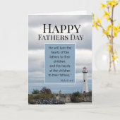 Vuurtoren Schrift Christelijke Vaderdag Kaart (Gele Bloem)