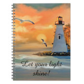 Vuurtoren Seagull Sunset Personalized Notitieboek (Voorkant)