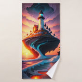 vuurtoren Seascape 2 Badhanddoek (Badhanddoek)