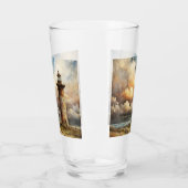 Vuurtoren Seashore Coastal Waterverf Painting Glas (Links)