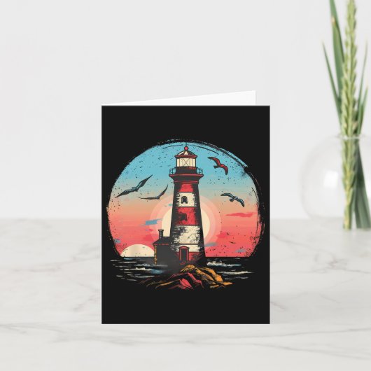 Vuurtoren Seaside House Zeilen Zee Boating Light Kaart (Voorkant)
