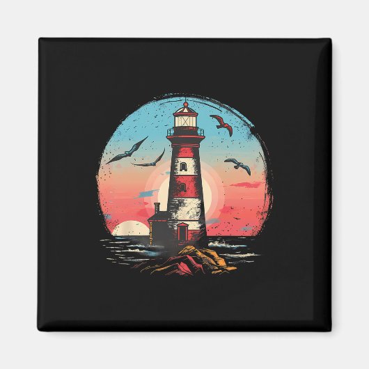 Vuurtoren Seaside House Zeilen Zee Boating Light Magneet (Voorkant)