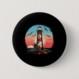Vuurtoren Seaside House Zeilen Zee Boating Light Ronde Button 5,7 Cm