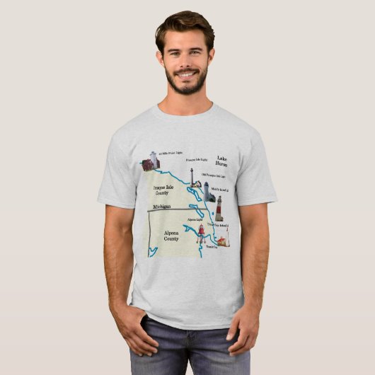 Vuurtoren shirt van het district Presque Isle & Al (Voorkant volledig)
