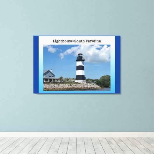 Vuurtoren/South Carolina Canvas Afdruk (Insitu (Houten vloer))