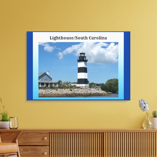 Vuurtoren/South Carolina Canvas Afdruk (Insitu (Woonkamer))