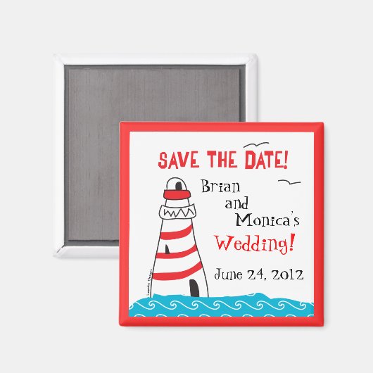 Vuurtoren sparen de Datum Magnet (Voorkant / Achterkant)