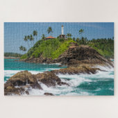 Vuurtoren Sri Lanka Tropisch palmstrand zeebaars Legpuzzel (Horizontaal)