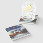 vuurtoren stenen onderzetter (Zijkant)