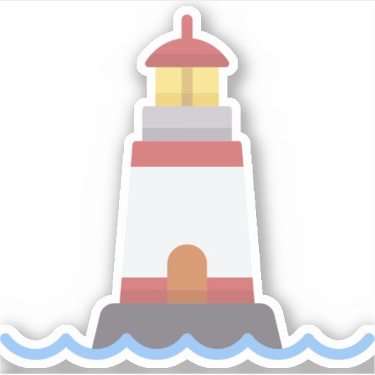 vuurtoren sticker (Voorkant)
