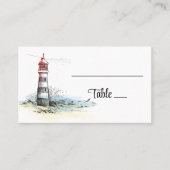 Vuurtoren strand Zomer Nautical Wedding Plaatskaartje (Voorkant)
