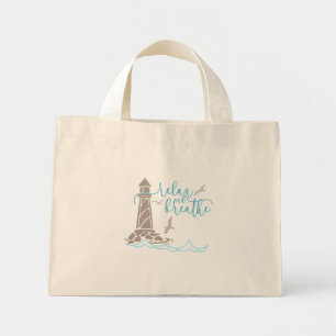 Vuurtoren Strand Zomer Vakantie Motiverende Yoga Mini Tote Bag