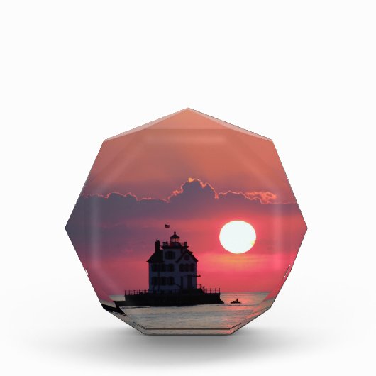 Vuurtoren - Sunset Photo Block Fotoblokken (Voorkant)