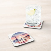 Vuurtoren Sunset Walk Coastal Scene Bier Onderzetter (Rechterzijde)