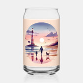 Vuurtoren Sunset Walk Coastal Scene Blikvorm Glas (Voorkant)