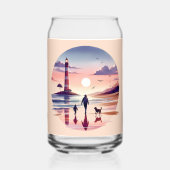 Vuurtoren Sunset Walk Coastal Scene Blikvorm Glas (Achterkant)