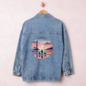 Vuurtoren Sunset Walk Coastal Scene Denim Jacket (Hangar)