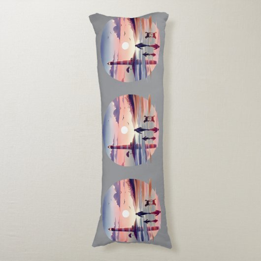 Vuurtoren Sunset Walk Coastal Scene Lichaamskussen (Voorkant Verticaal)