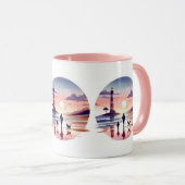 Vuurtoren Sunset Walk Coastal Scene Mok (Voorkant rechts)
