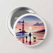 Vuurtoren Sunset Walk Coastal Scene Ronde Button 7,6 Cm (Voorkant /achterkant)