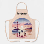 Vuurtoren Sunset Walk Coastal Scene Schort (Voorkant)