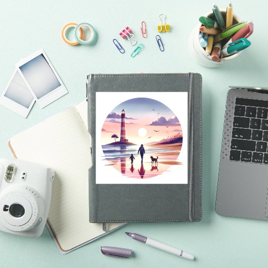 Vuurtoren Sunset Walk Coastal Scene Sticker (iPad Cover)