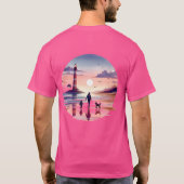 Vuurtoren Sunset Walk Coastal Scene T-shirt (Achterkant)