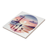 Vuurtoren Sunset Walk Coastal Scene Tegeltje (Zijkant)