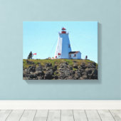 Vuurtoren Swallowtail Grand Manan Ingepakt Canvas Afdruk (Insitu (Houten vloer))