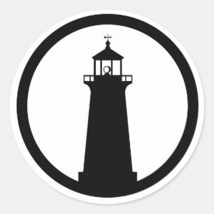 vuurtoren symbool ronde sticker