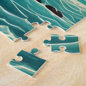 Vuurtoren te midden van brullende golven puzzel - legpuzzel (Zijkant)