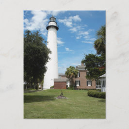 Vuurtoren tegen een Hemel van de Zomer Briefkaart