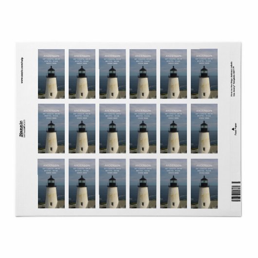  vuurtoren - Terugkeeradres label (Full Sheet)