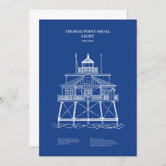 Vuurtoren Thomas Point Shoal - Maryland - AD Bedankkaart (Voorkant / Achterkant)