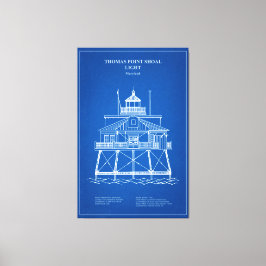 Vuurtoren Thomas Point Shoal - Maryland - AD Canvas Afdruk