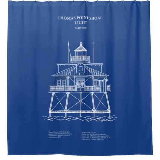 Vuurtoren Thomas Point Shoal - Maryland - AD Douchegordijn (Voorkant)