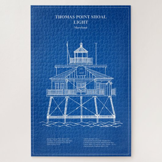 Vuurtoren Thomas Point Shoal - Maryland - AD Legpuzzel (Verticaal)